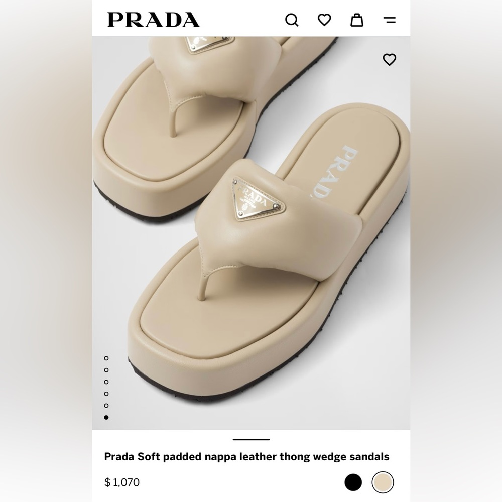 Prada soft padded thong sandal